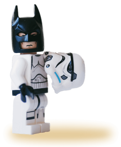 Batman with Storm Trooper costume on